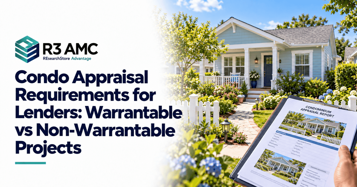 R3AMC guide: Condo Appraisal Requirements for Lenders: Warrantable vs Non-Warrantable Projects