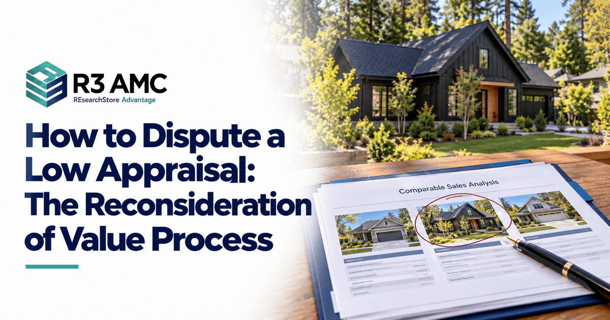 R3AMC guide: How to Dispute a Low Appraisal: The Reconsideration of Value Process